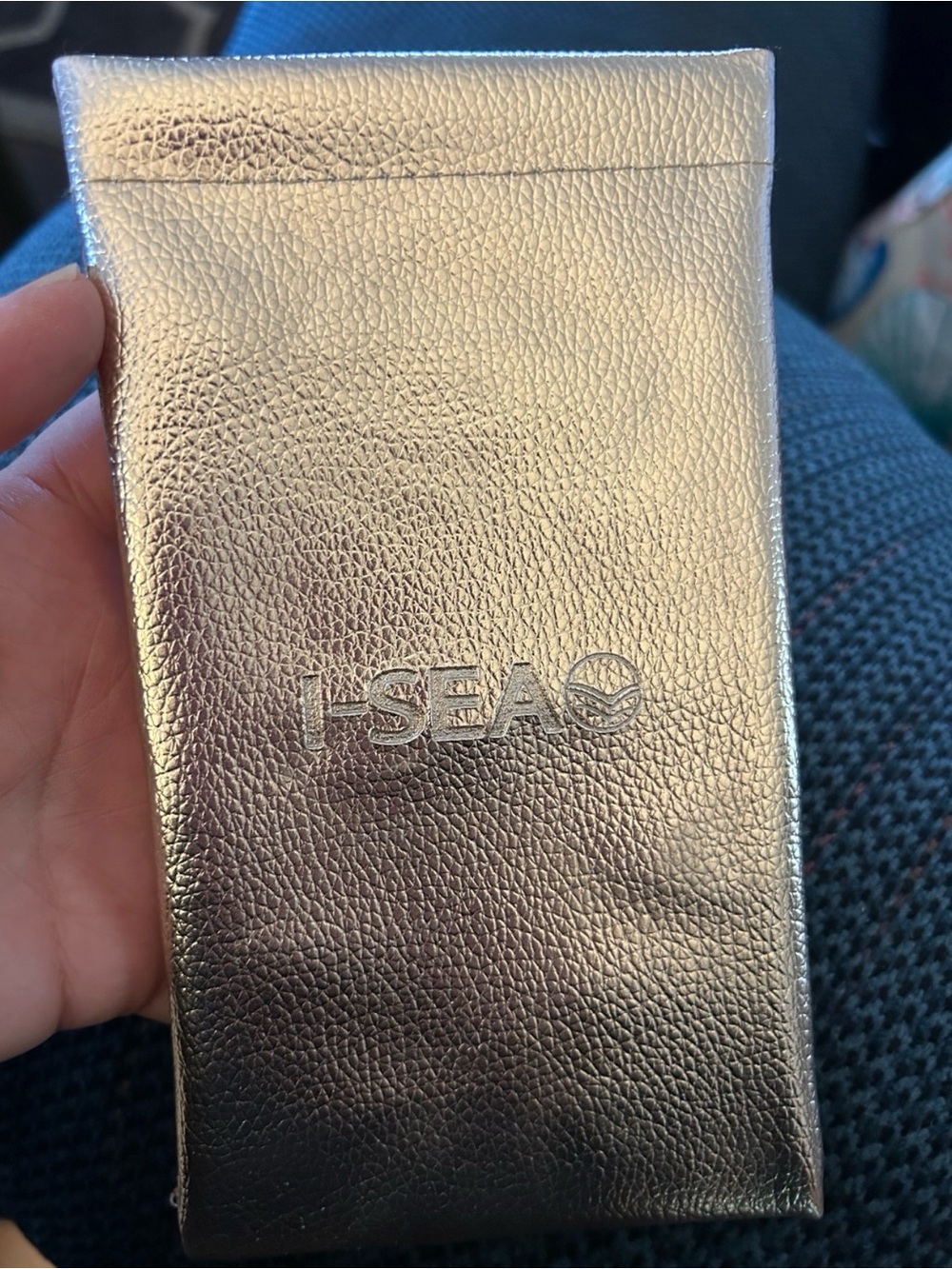 I-SEA Metallic Rose Gold Textured Squeeze-top Sunglasses Glasses Pouch Case